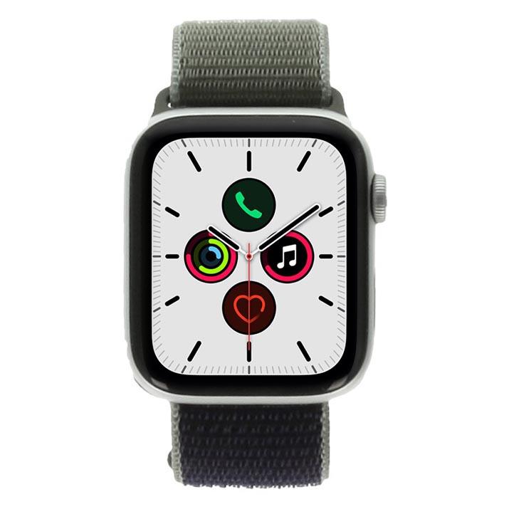 Apple Watch Series 5 GPS Cellular 44mm Aluminium silber Sport Loop khaki