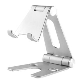 Supporto pieghevole regolabile per cellulare / tablet alluminio -ID18204 argento
