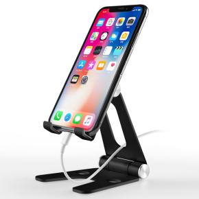 Supporto pieghevole regolabile per cellulare / tablet alluminio -ID18205 nero