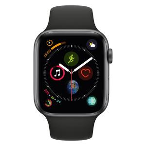 product image Apple Watch Series 4 Aluminiumgehäuse grau 44mm mit Sportarmband schwarz (GPS)