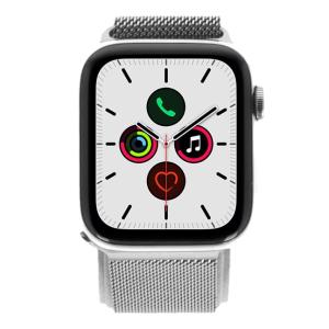 product image: Apple Watch Series 5 Edelstahlgehäuse silber 44mm mit Milanaise-Armband silber (GPS + Cellular)