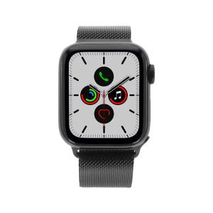 product image: Apple Watch Series 5 Edelstahlgehäuse schwarz 40mm mit Milanaise-Armband spaceschwarz (GPS + Cellular)