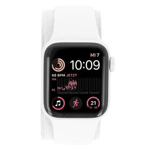 product image: Apple Watch SE 2 Aluminiumgehäuse silber 40mm mit Sportarmband weiß (GPS)