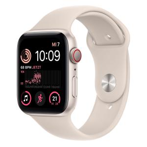 product image: Apple Watch SE 2 Aluminiumgehäuse polarstern 44mm mit Sportarmband polarstern (GPS + Cellular)