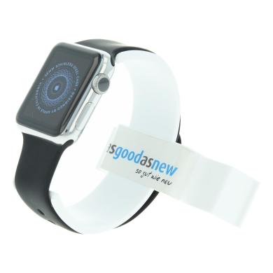 Apple Watch 38mm mit Sportarmband schwarz Edelstahl Silber