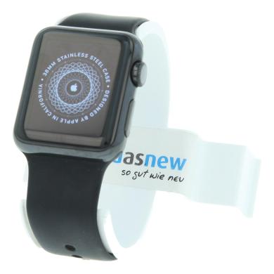 Apple Watch 38mm acero inox negro correa deportiva negro