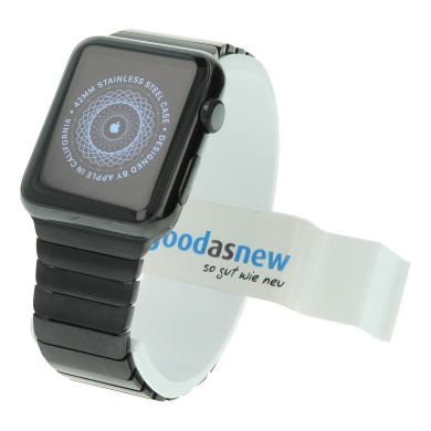 Apple Watch 42mm mit Gliederarmband schwarz Edelstahl Spaceschwarz
