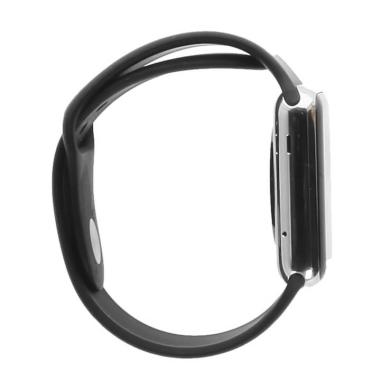 Apple Watch 42mm mit Sportarmband schwarz Edelstahl Silber