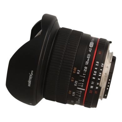 Walimex Pro 12mm 1:2.8 Fisheye F AE per Nikon nero