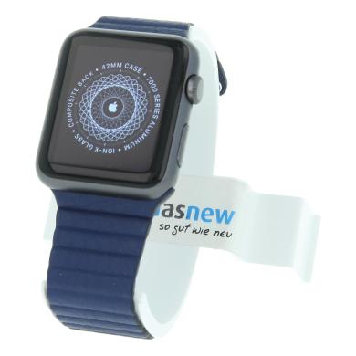 Apple Watch Sport 42mm alluminio grigio cinturino in pelle Loop blu