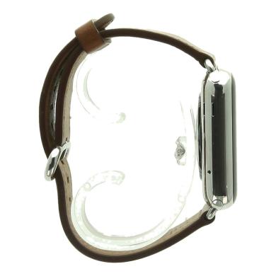 Apple Watch Series 1 42mm acciaio inossidable nero cinturino in pelle castagna