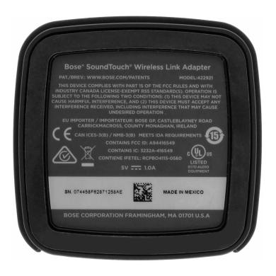 Bose SoundTouch sans filLink adaptateur noir