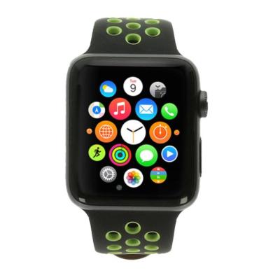 Apple Watch Series 2 Aluminiumgehäuse spacegrau 42mm mit Nike+ Sportarmband schwarz/volt Aluminium Spacegrau