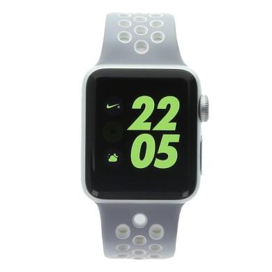 Apple Watch Series 2 Aluminiumgehäuse silber 38mm mit Nike Sportarmband platin weiss Aluminium Silber