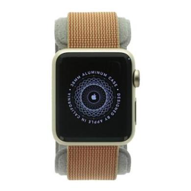 Apple Watch Sport 38mm mit Nylon-Armband orangerot (kariert) aluminium gold