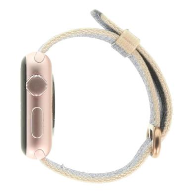 Apple Watch Series 2 38mm alluminio oro rosato cinturino in en nylon rosato/blu