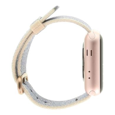Apple Watch Series 2 38mm alluminio oro rosato cinturino in en nylon rosato/blu