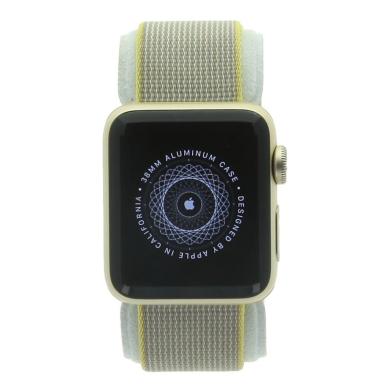 Apple Watch Series 2 Aluminiumgehäuse gold 38mm mit Nylonarmband gelb/hellgrau aluminium gold