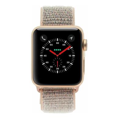 Apple Watch Series 3 Aluminiumgehäuse gold 38mm mit Sport Loop sandrosa (GPS + Cellular) aluminium gold