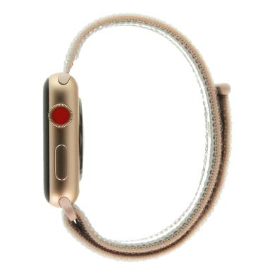 Apple Watch Series 3 Aluminiumgehäuse gold 42mm mit Sport Loop sandrosa (GPS + Cellular) aluminium gold