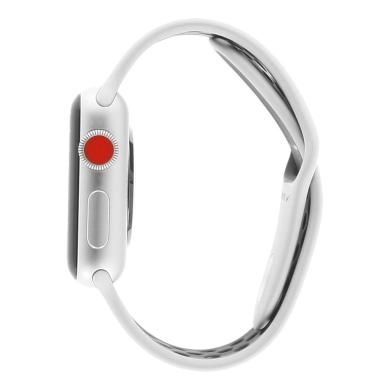 Apple Watch Series 3 Aluminiumgehäuse silber 38mm mit Nike+ Sportarmband pure platinum/schwarz (GPS + Cellular) aluminium silber