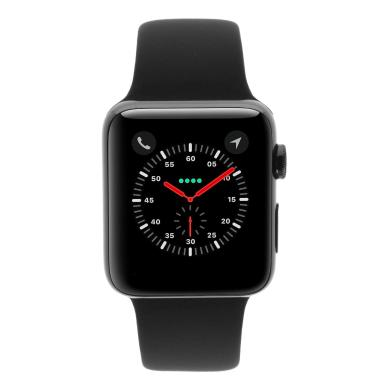 Apple Watch Series 3 Edelstahlgehäuse schwarz 42mm mit Sportarmband schwarz (GPS + Cellular) edehlstahl schwarz