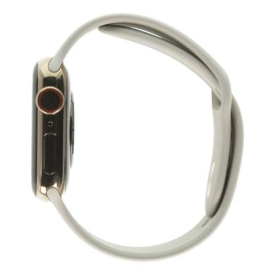 Apple Watch Series 4 Edelstahlgehäuse gold 40mm mit Sportarmband steingrau (GPS+Cellular) Edelstahl gold