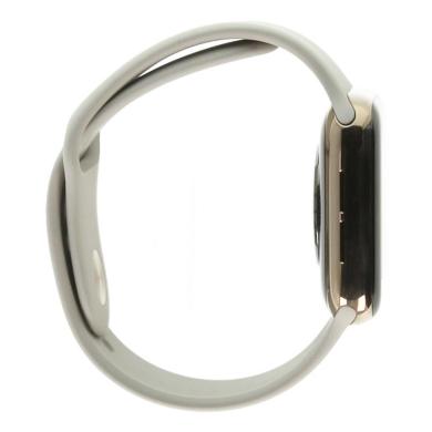 Apple Watch Series 4 Edelstahlgehäuse gold 40mm mit Sportarmband steingrau (GPS+Cellular) Edelstahl gold