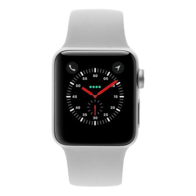Apple Watch Series 3 GPS 38mm aluminium argent bracelet sport blanc