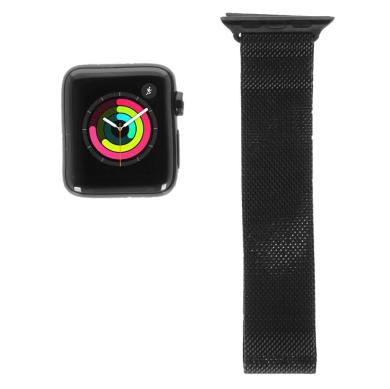 Apple Watch Series 3 GPS + Cellular 38mm acier inoxydable noir bracelet milanais noir