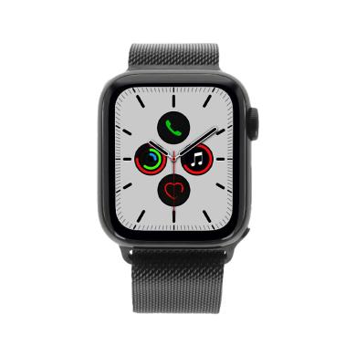 Apple Watch Series 5 cassa in acciaio inossidabile nero 40mm cinturino maglia milanese nero (GPS + Cellular) - Ricondizionato - buono - Grade B