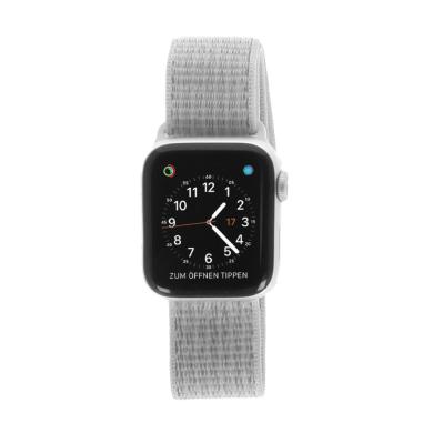 Apple Watch Series 4 Nike+ Aluminiumgehäuse silber 40mm mit Sport Loop weiß (GPS) silber