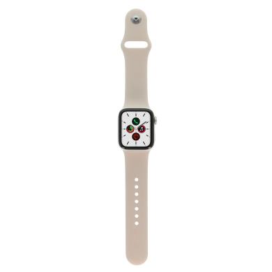 Apple Watch Series 5 Aluminiumgehäuse silber 40mm mit Sportarmband weiß (GPS) silber