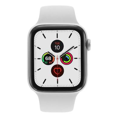 Apple Watch Series 5 GPS + Cellular 44mm aluminium argent boucle sport blanc