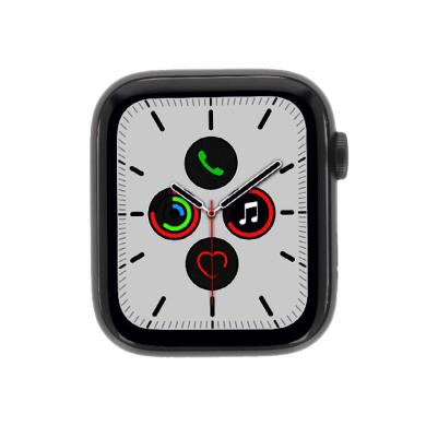 Apple Watch Series 5 Aluminiumgehäuse grau 44mm mit Sportarmband schwarz (GPS + Cellular) grau