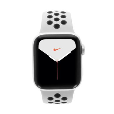 Apple Watch Series 5 Nike+ Aluminiumgehäuse silber 40mm mit Sportarmband platinum/schwarz (GPS) silber