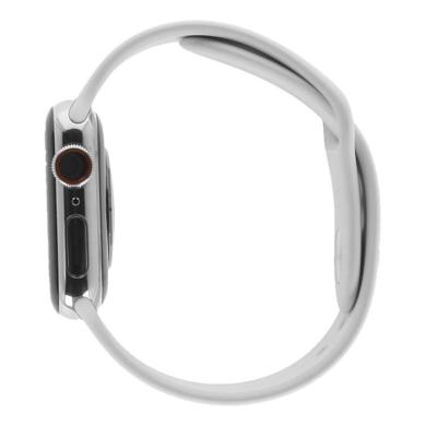 Apple Watch Series 5 GPS + Cellular 40mm acier inoxydable argent bracelet sport blanc