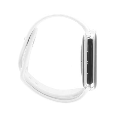 Apple Watch Series 5 Edelstahlgehäuse silber 44mm mit Sportarmband weiß (GPS + Cellular) weiß