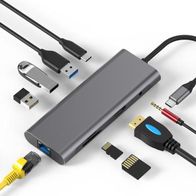 USB-C Hub 9 en 1 -ID17272 gris