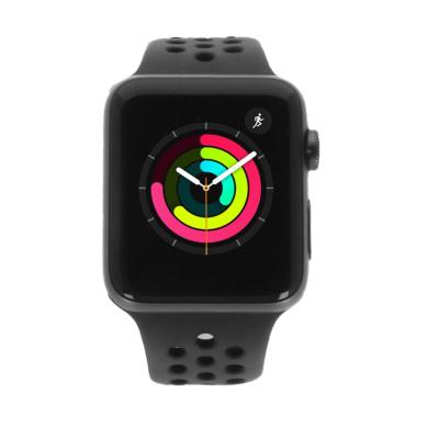 Apple Watch Series 3 Aluminiumgehäuse spacegrau 42mm mit Nike Sportarmband anthrazit / schwarz (GPS+LTE)