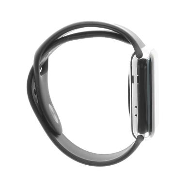 Apple Watch Series 2 Edelstahlgehäuse silber 42mm mit Sportarmband schwarz edelstahl silber