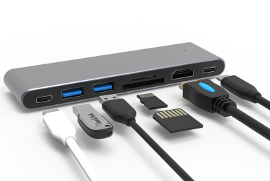 USB-C Hub 7 in 1 -ID17568 grau