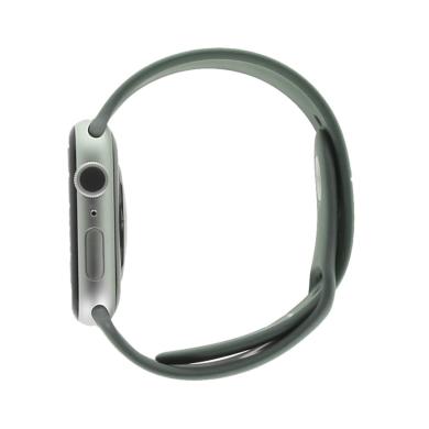Apple Watch Series 5 Aluminiumgehäuse silber 44 mm mit Sportarmband piniengrün (GPS) silber