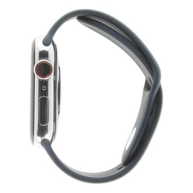 Apple Watch Series 5 Edelstahlgehäuse silber 44mm mit Sport Loop alaska blau (GPS + Cellular) silber