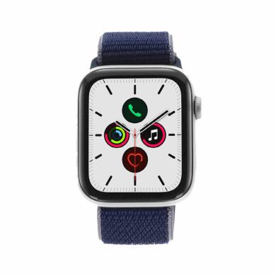 Apple Watch Series 5 GPS + Cellular 44mm aluminium argent boucle sport bleu - très bon