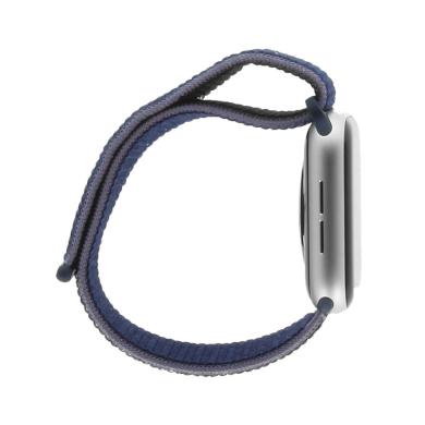 Apple Watch Series 5 Aluminiumgehäuse silber 44mm mit Sport Loop mitternachtsblau (GPS + Cellular) silber