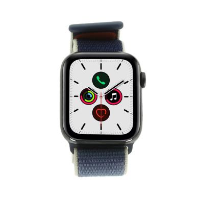 Apple Watch Series 5 GPS + Cellular 44mm acier inoxydable noir boucle sport bleu - comme neuf