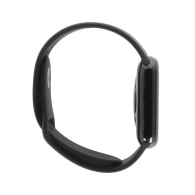 Apple Watch Series 5 Edelstahlgehäuse silber 44mm mit Sportarmband schwarz (GPS + Cellular) silber