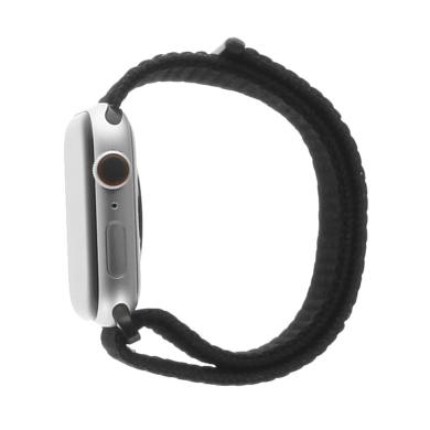 Apple Watch Series 5 Aluminiumgehäuse silber 44 mm mit Sport Loop schwarz (GPS + Cellular) silber