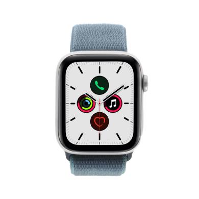 Apple Watch Series 5 GPS + Cellular 44mm aluminium argent boucle sport bleu